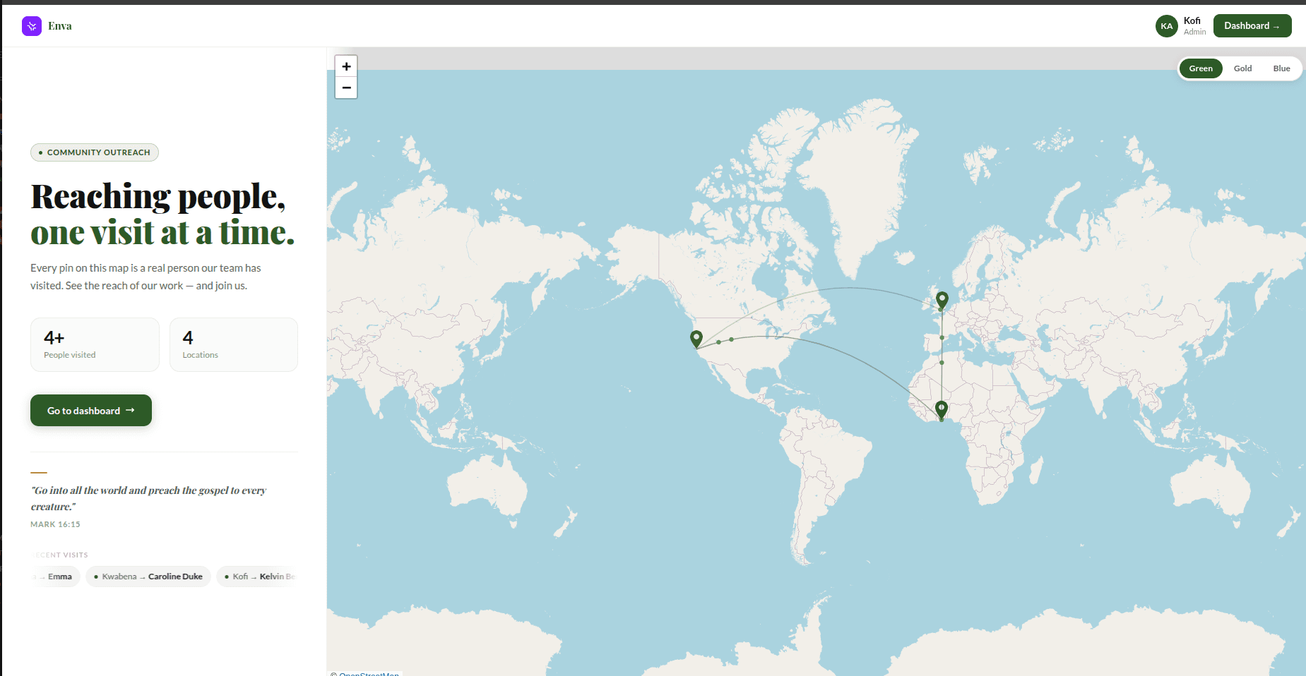 Enva — Church Outreach Tracker
