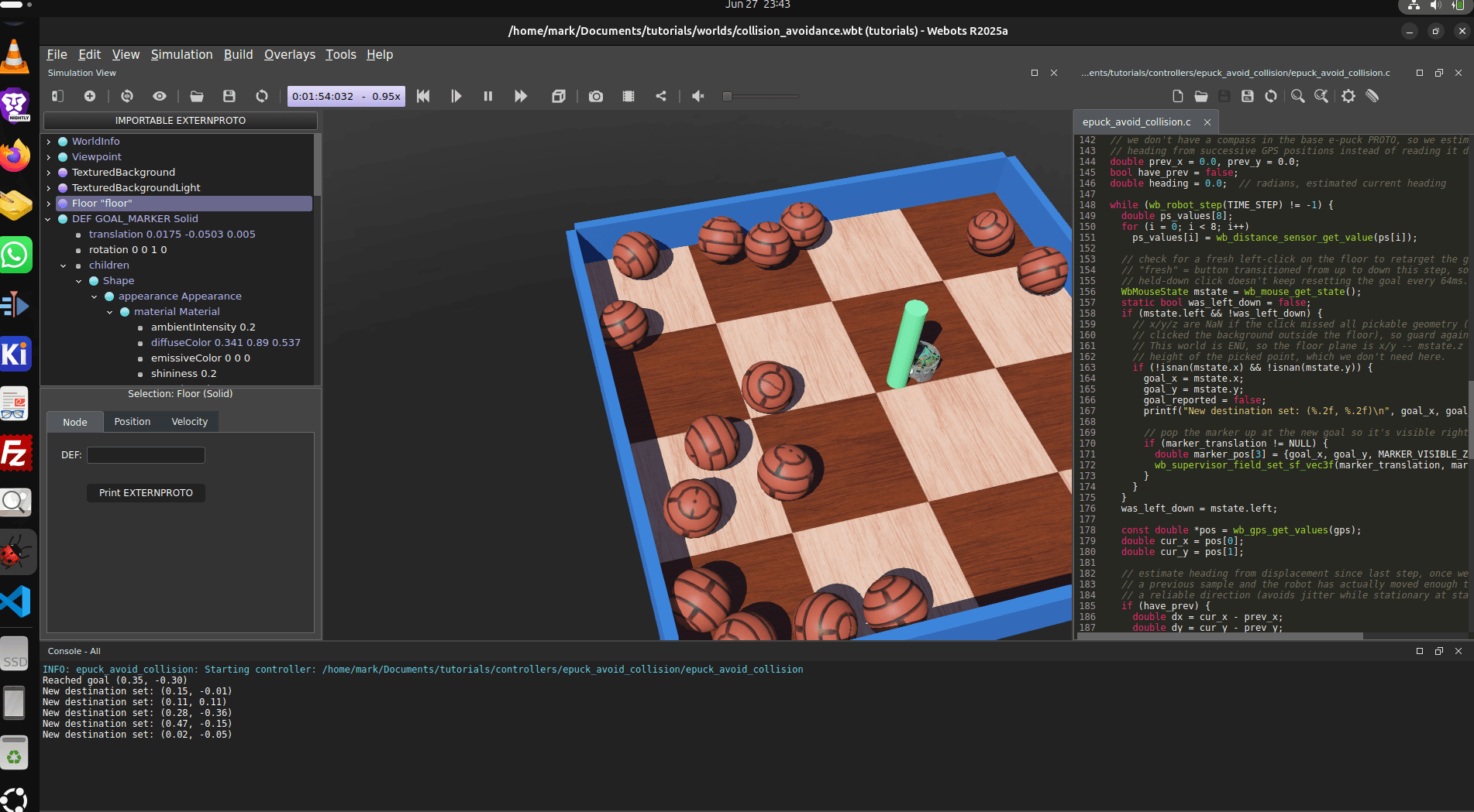 Autonomous Navigation with Obstacle Avoidance — Webots Sim